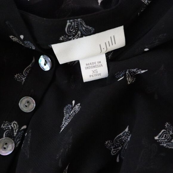 J.Jill Black Printed Sheer Polyester Cover Up Dress Size XS PETITE - Picture 4 of 4